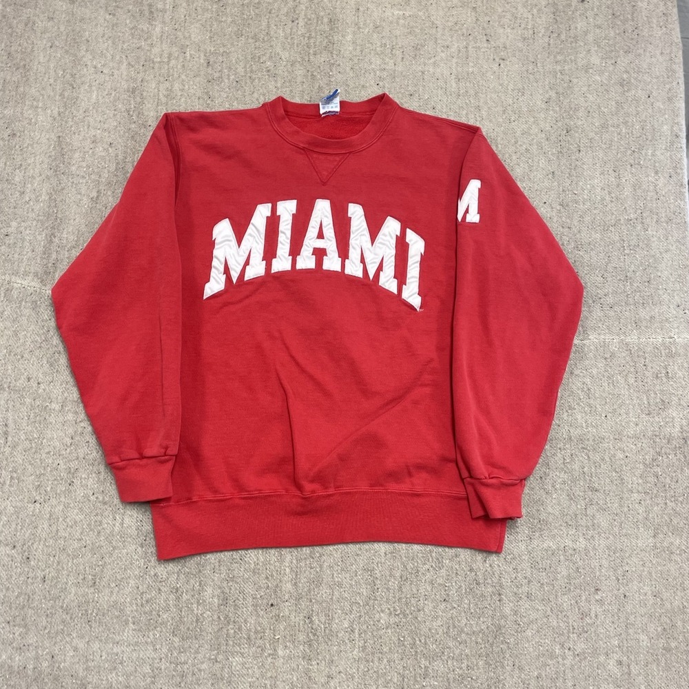 Vintage Miami‎ Pullover Sweatshirt Men XL Red 2000s Champion